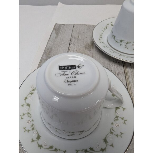 Sheffield China Japan Elegance Set of 4 Teacups and Saucers - Picture 6 of 9